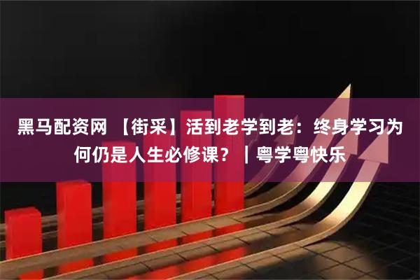 黑马配资网 【街采】活到老学到老：终身学习为何仍是人生必修课？｜粤学粤快乐